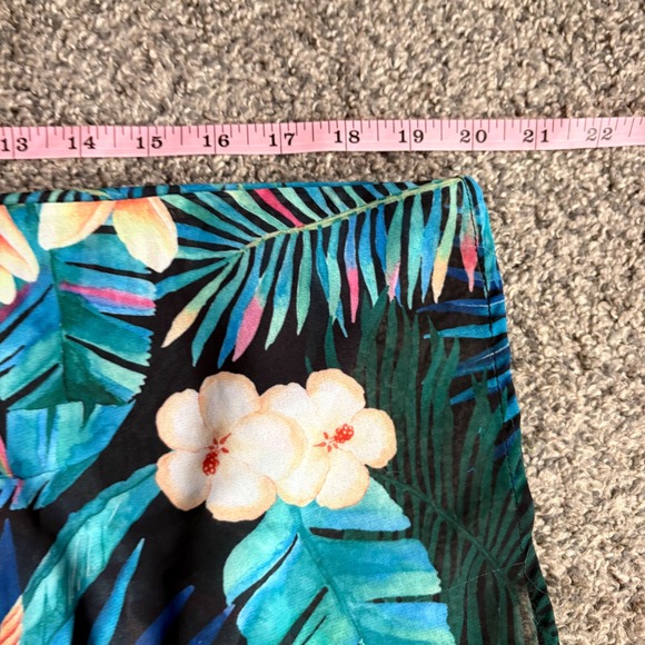 Unbranded Tropical Kimono Women One Size Blue Floral Leaf Sheer Beach Coverup - Picture 9 of 10